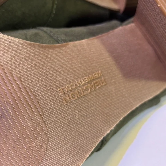 Olive Green Peep-Toe Heels with Chunky Heel - Picture 7 of 10